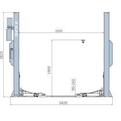 Pont élévateur 2 colonnes gamme Premium 4,2T - déverrouillage automatique