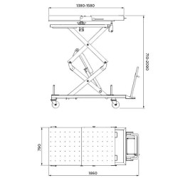 TABLE ELEVATRICE 1200kg POUR BATTERIE VE ET ORGANES LOURDS
