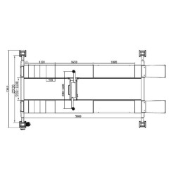Pont élévateur 4 colonnes 5T + Traverse de levage 2.6T