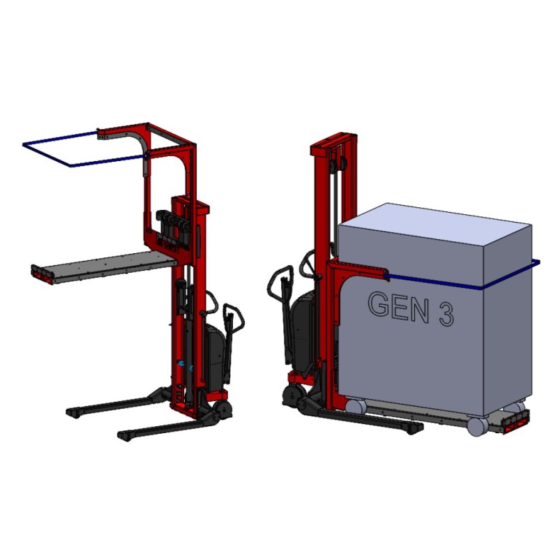 Gerbeur levage caisson frigorifique 1000 kg hauteur 1860mm