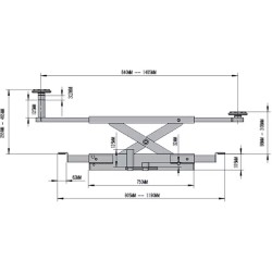 Traverse manuelle mobile 1,5T pour pont parking 4 colonnes