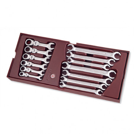 Clés à tuyauter + clés à cliquet articulées courtes - Coquilles et outils pour tiroirs de servantes par Consogarage
