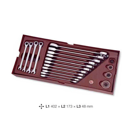 Coquille de 15 clés double cliquet - Coquilles et outils pour tiroirs de servantes par Consogarage