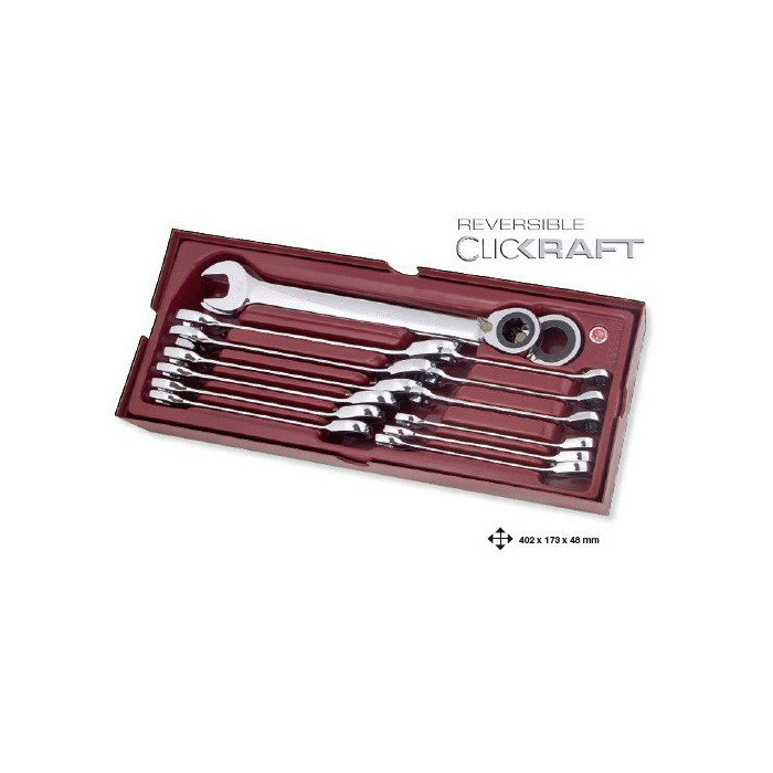Coquille de 14 clés combinées à cliquet - Coquilles et outils pour tiroirs de servantes par Consogarage